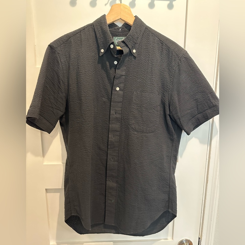 Black Gitman Bros. (M) Seersucker Short Sleeve Button Down